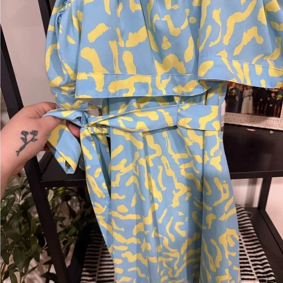 Derek Lam Blue and Yellow Maxi Dress - Picture 10 of 10